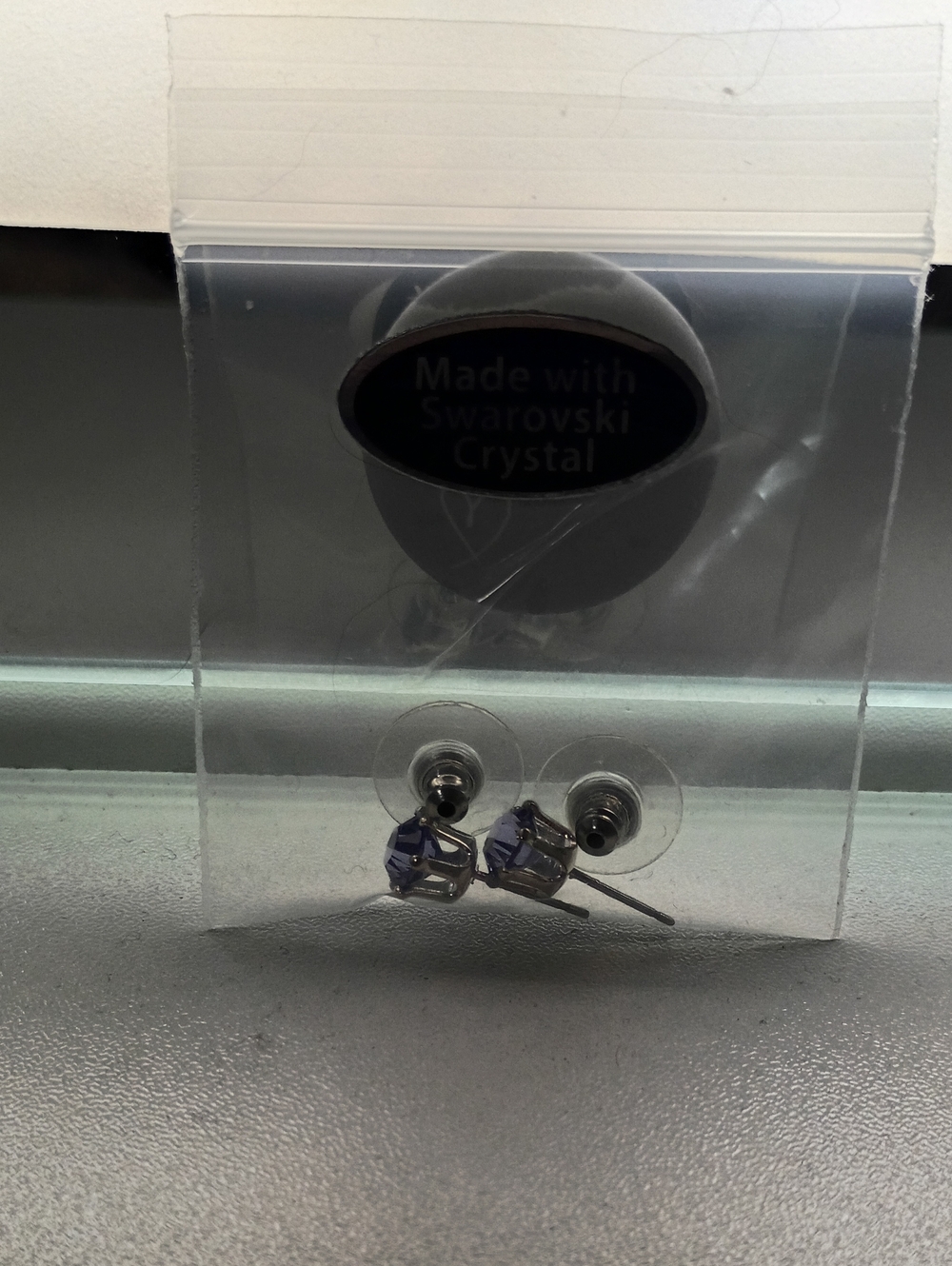 Purple Swarovski Crystal Stud Earrings